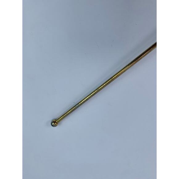 Vintage Barware Gold Tone Swizzle Stick Teak Wood Handle Mid Century Serveware - Picture 6 of 9